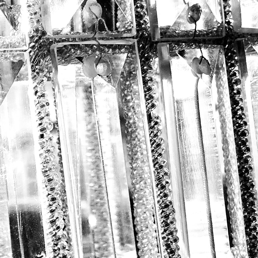 Luminaire Facette artisanal en métal et cristaux