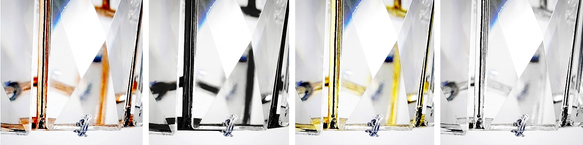 Finitions de structure ADN — métal, noir, or, bronze — Spiridon Deco